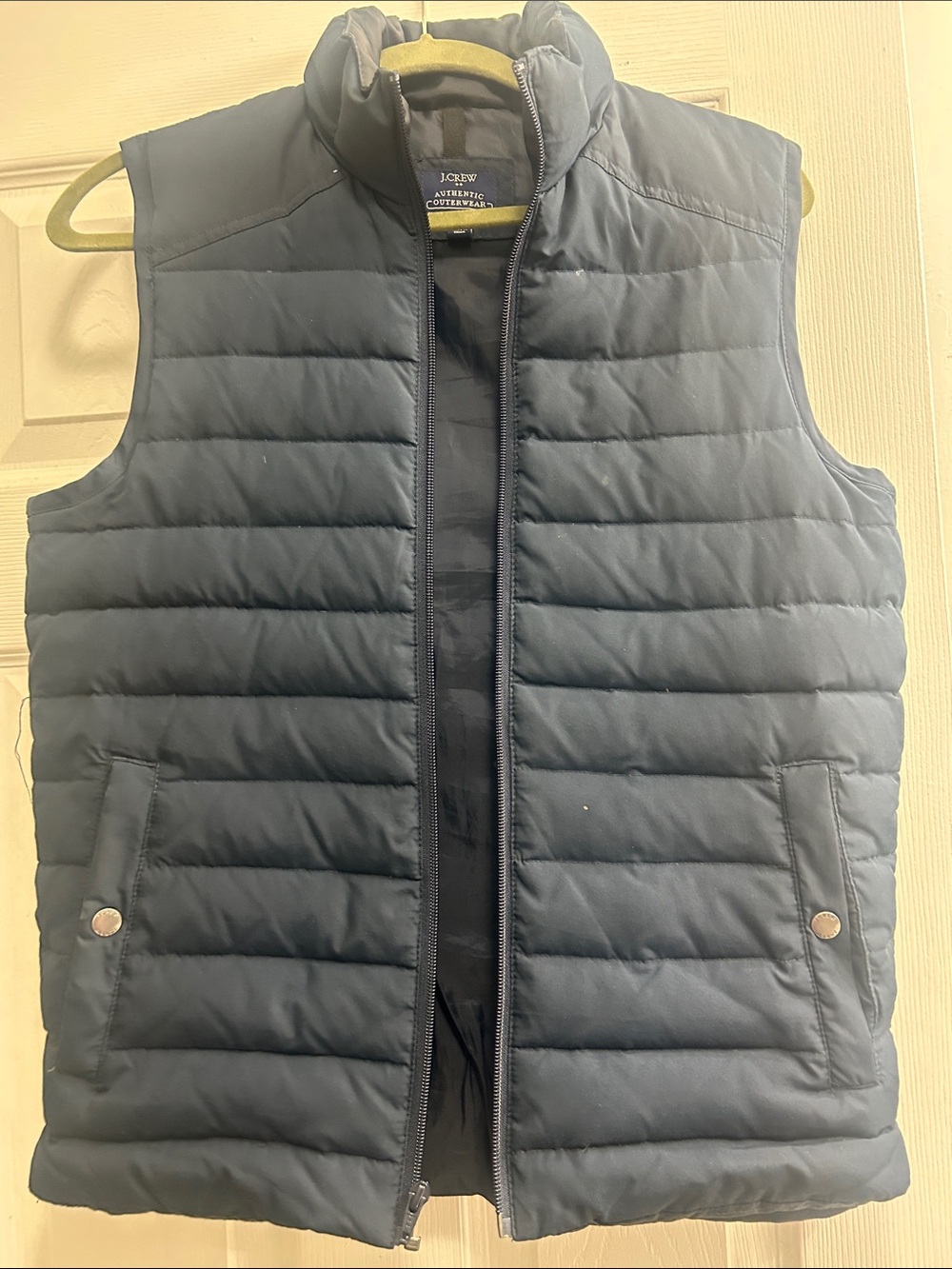 J. Crew Men's Quilted Navy Puffer Vest